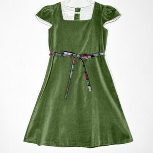 Vintage Strasburg Classic Green Velvet Plaid Bow Dress 10 Holiday Christmas